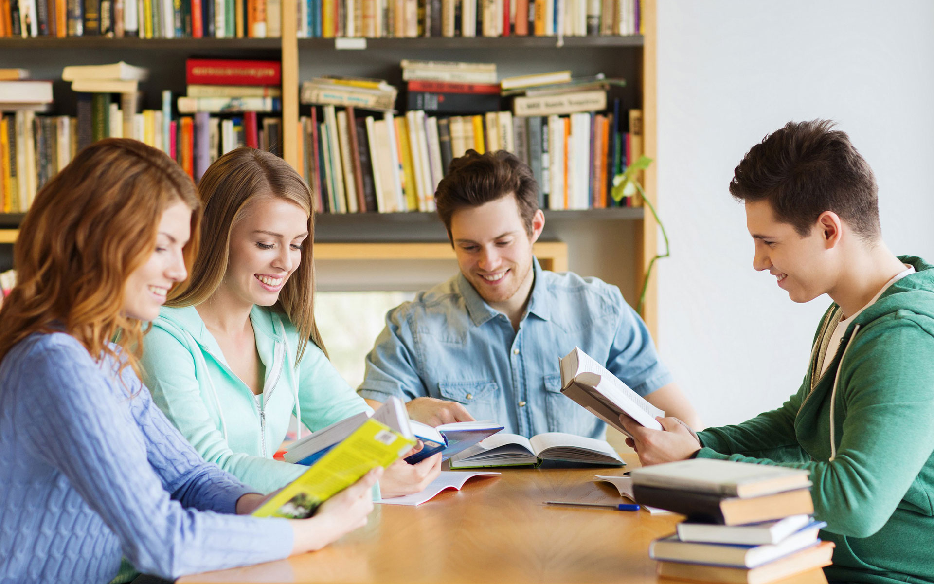 Students studying